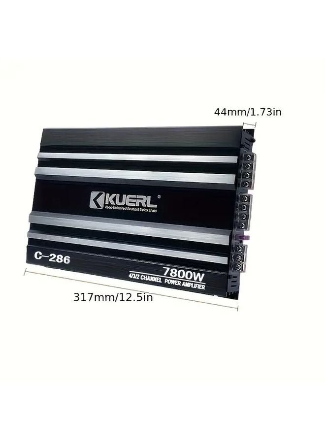 C 286 7800 واط كحد أقصى مضخم صوت سيارة 4 قنوات تحسين جهير صوت محيطي 360 درجة - Image 2